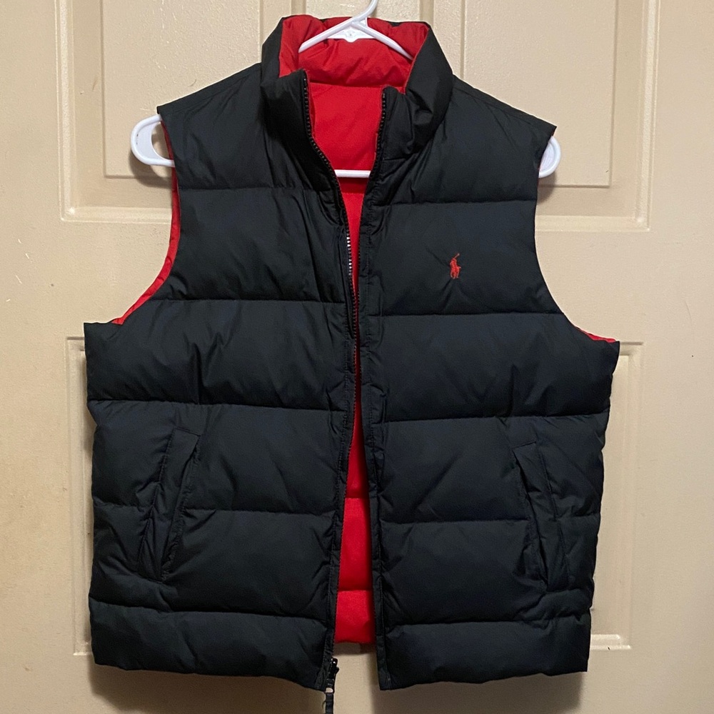 Polo by Ralph Lauren Reversible Black and Red Puffer Vest